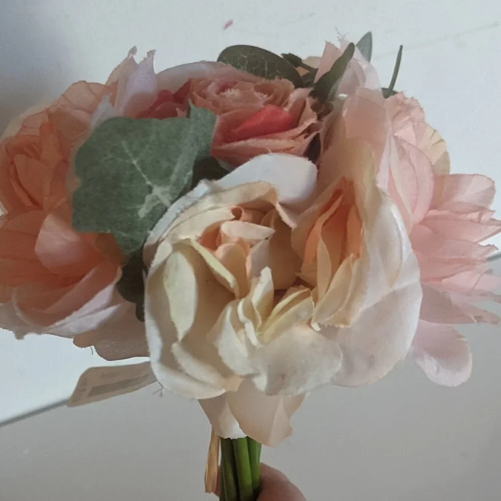 NWT Rustic Sm Faux Floral Farmhouse Bouquet Summer Wedding Ceremony Home Decor